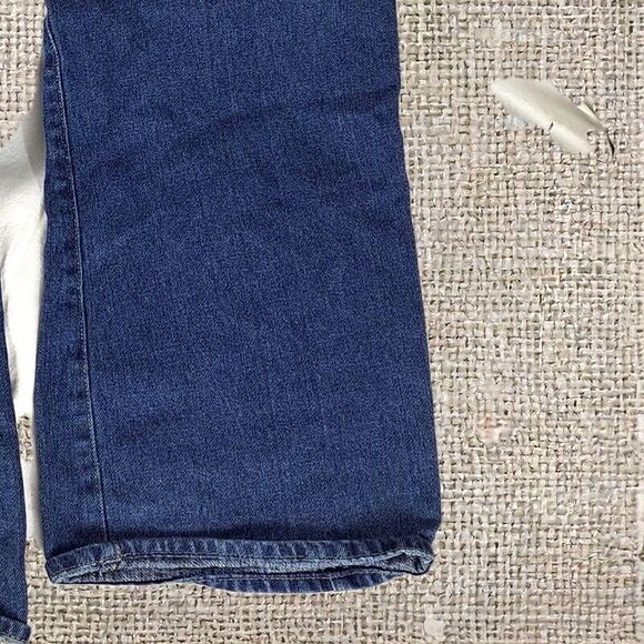 Iron Jeans Vintage USA Dark Denim Straight Leg 38x32 Pockets Zip Logo Button - Picture 14 of 14